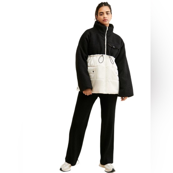 Maeve by Anthropologie Sherpa Puffer Jacket Size Large - Picture 2 of 8